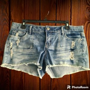 BLACK Crystal Jean Shorts